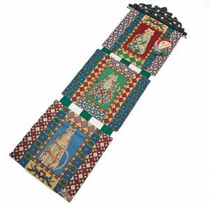 Jim Shore Heartwood Creek Quilted Cats Tapestry Wall Hanging Panel